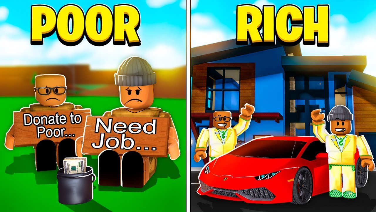 2 Player POOR to RICH in Roblox Brookhaven..