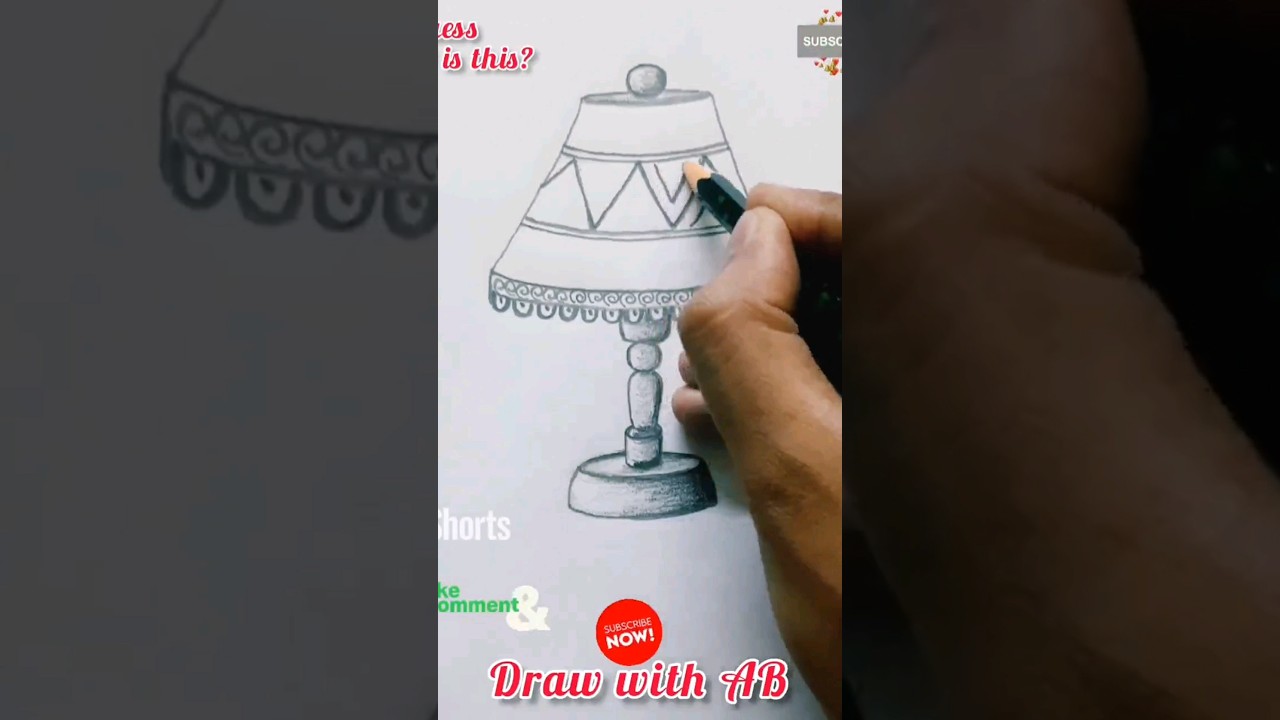 Table Lamp #drawing using pencil #shorts #tablelamp#viral #day