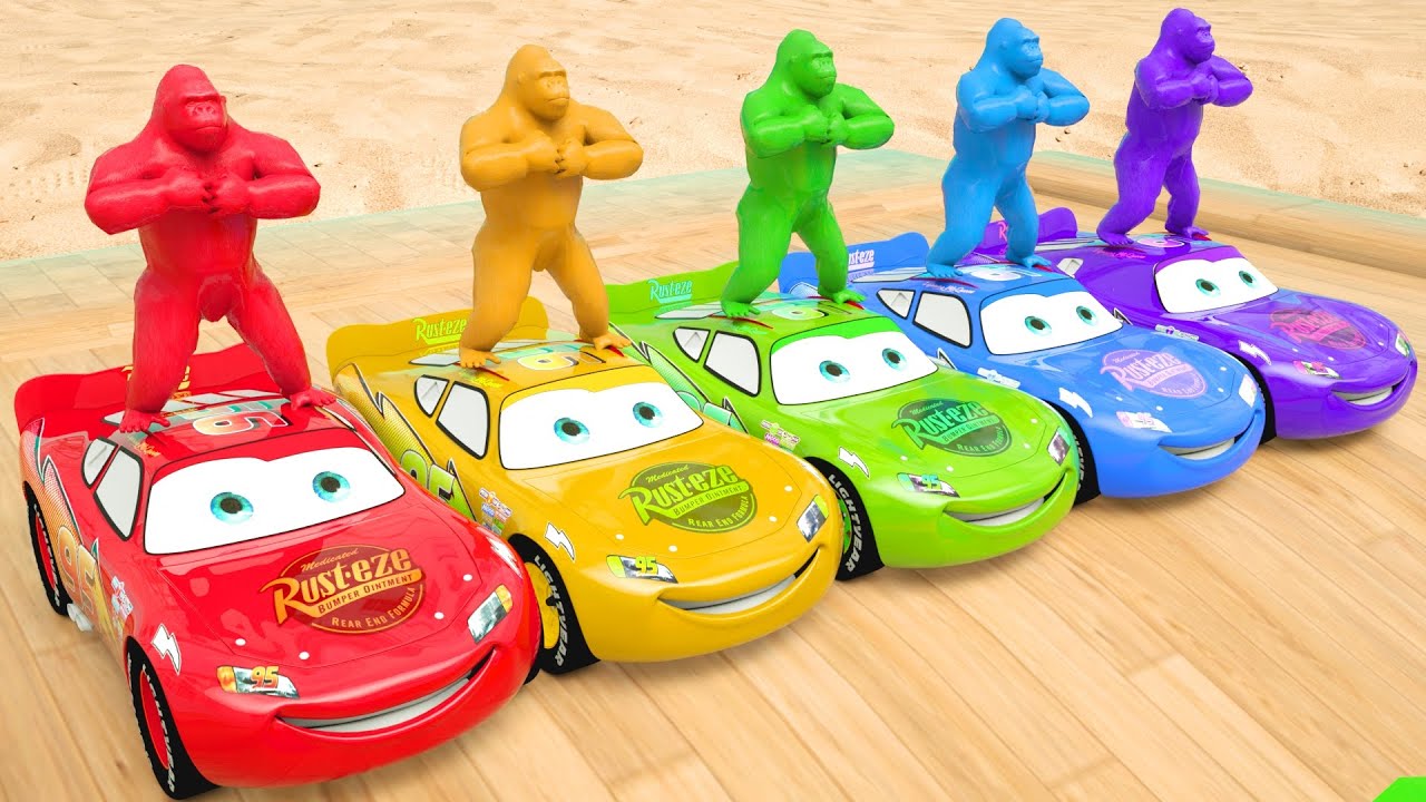 Long Slide Game with Cow Elephant Gorilla Hippopotamus Tiger 3d Animal Game Funny 3d Animals