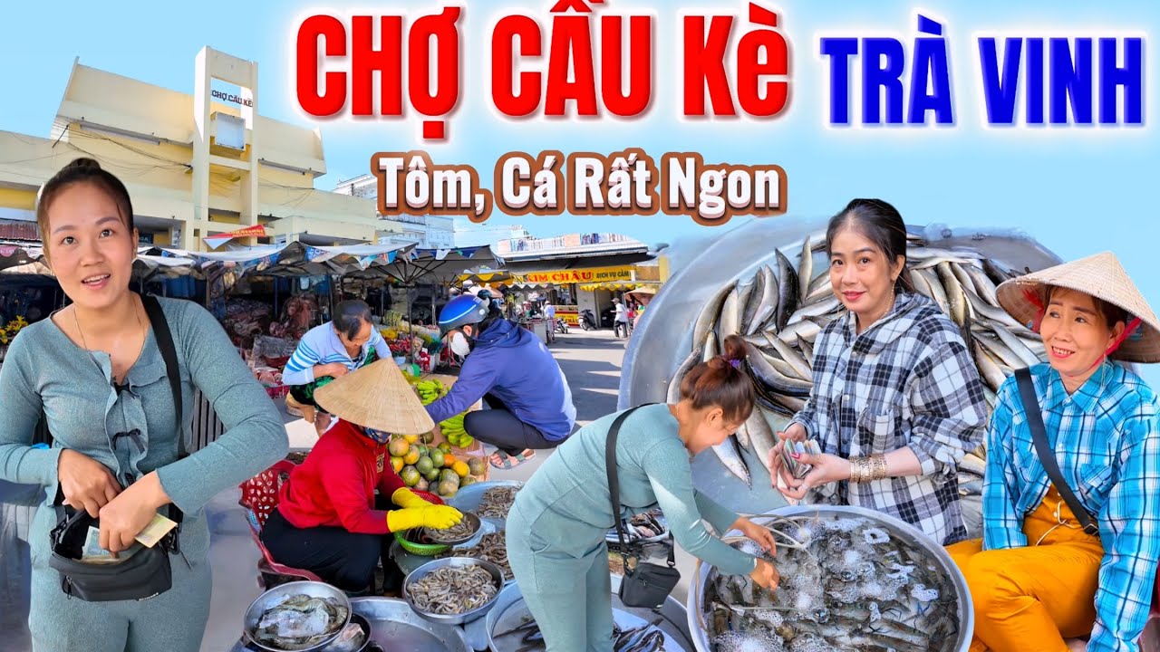 Quá Bất Ngờ, Đi CHỢ CẦU KÈ, TRÀ VINH, Phát Hiện Chợ Bán Rất Nhiều Tôm, Cá Sông Nước Ngọt Siêu Ngon
