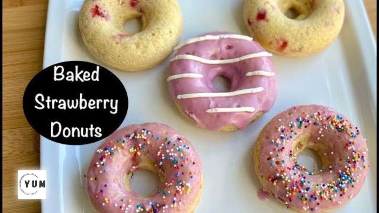 Baked healthy strawberry donut in 20 Minutes
