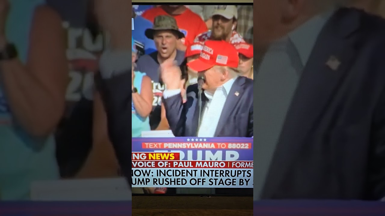 Trump gets shot during rally (Slow Motion) Assassination attempt - 7/13/2024