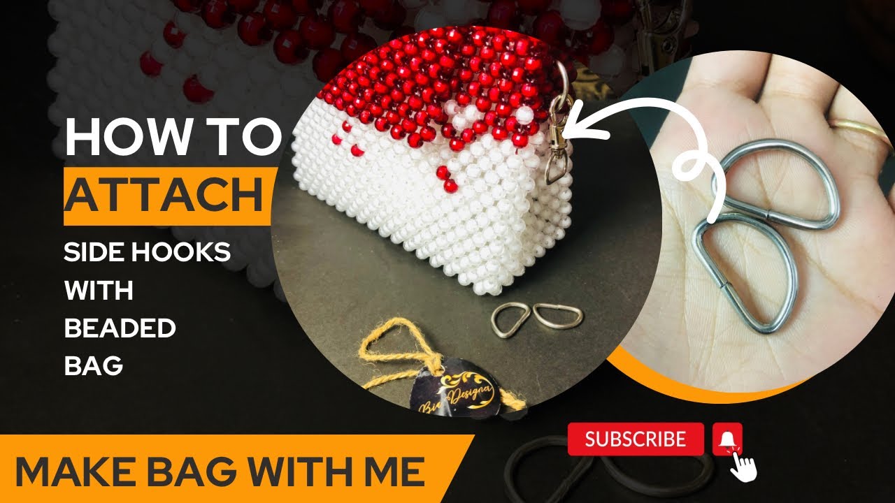 How TO ATTACH SIDE HOOKS WITH BEADED BAG|BEADED BAG K SATH SIDE HOOKS KESE ATTACH KRAIN|BIA_DESIGNER