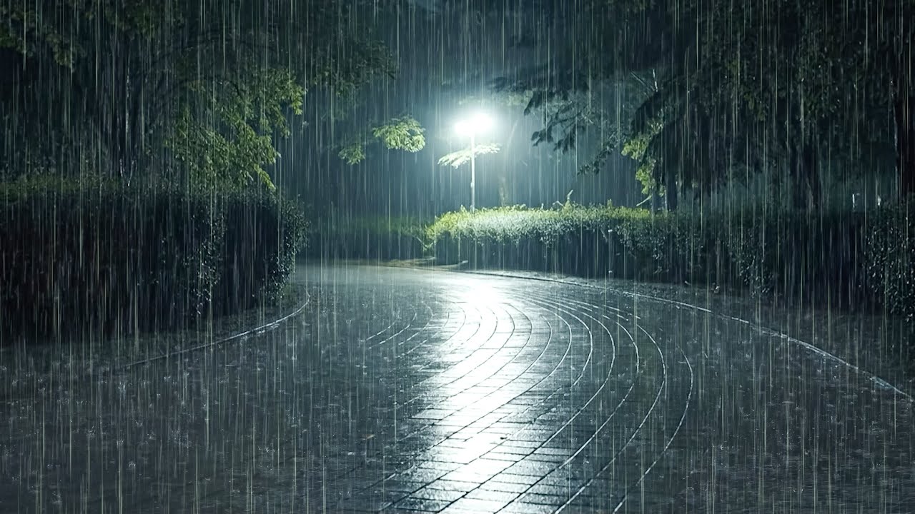 Fall Asleep with Gentle Rain on Quiet Night Road | ASMR Rain to Unwind