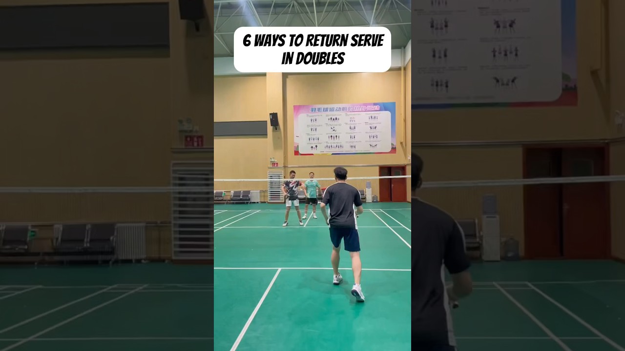 6 Ways to return serve in doubles #badminton #badmintontraining