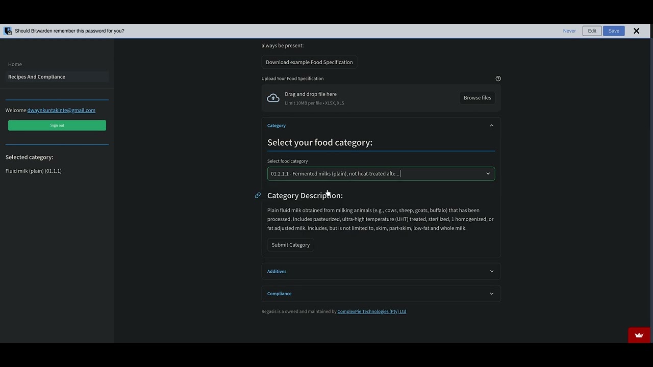 Regasis v0.1 App Demo