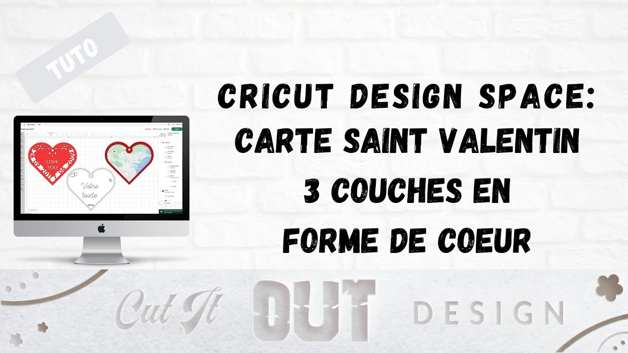 Cricut Design Space: Carte de Saint Valentin avec 3 couches en forme de coeur