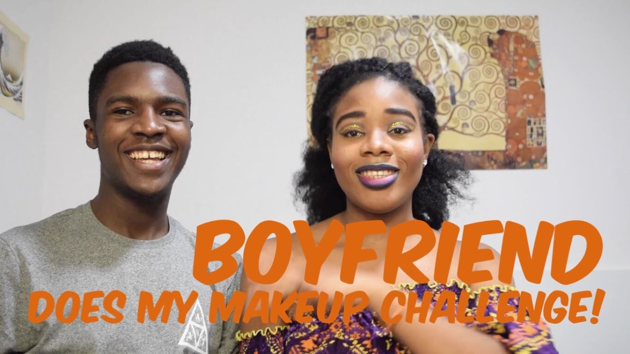 BOYFRIEND DOES MY MAKEUP CHALLANGE