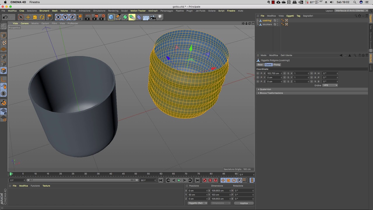 CINEMA 4D 0049 : r20 Come aggiungere lo spessore