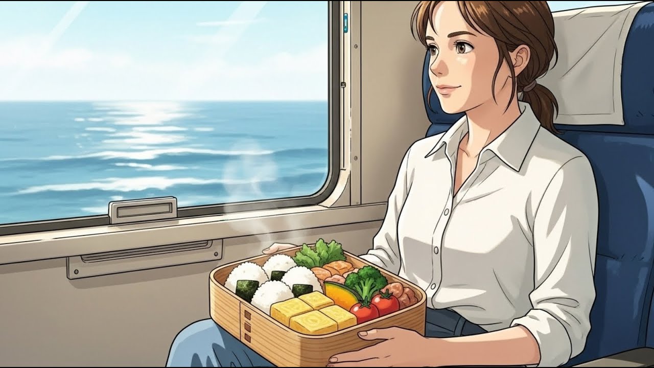 Solo Seaside Train Journey 🌊🚆 | Ghibli Vibes & Cozy ASMR 🍱