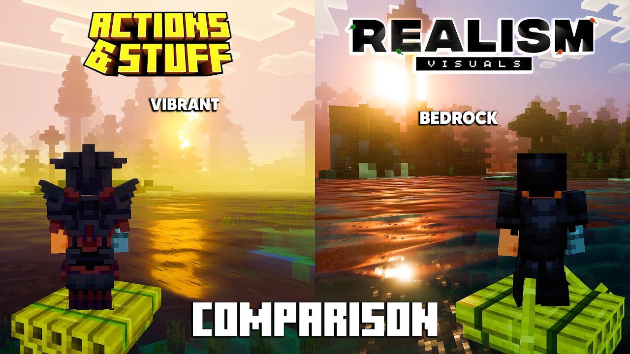 ACTIONS & STUFF Vibrant Visuals vs REALISM VISUALS Shader COMPARISON