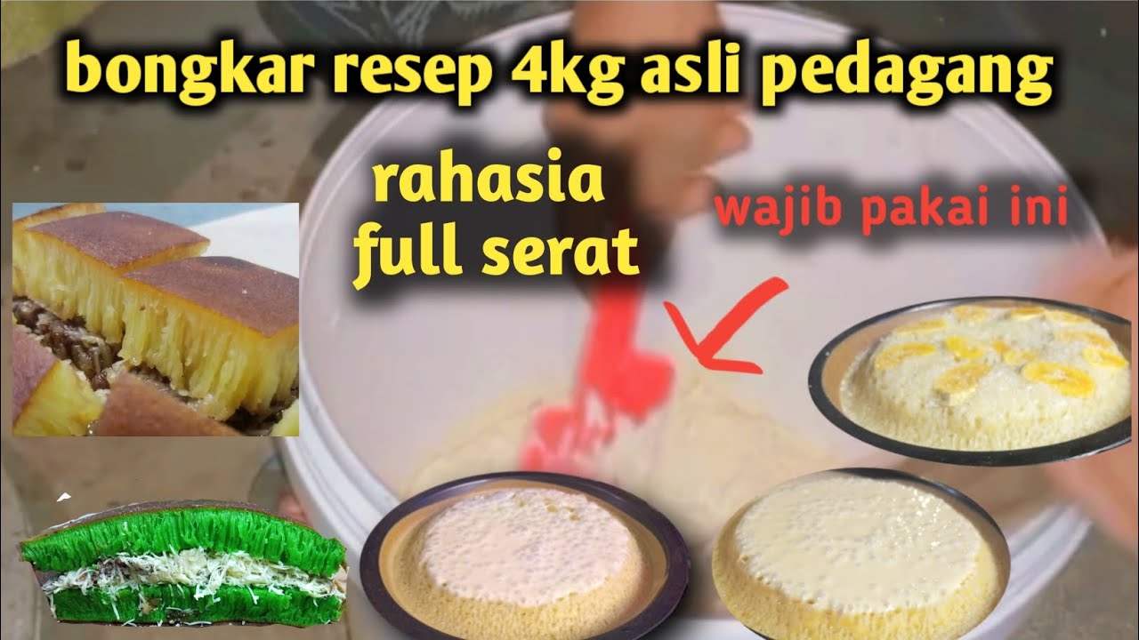 bongkar Resep martabak bangka (terang bulan)takaran 4kg asli pedagang versi ekonomis