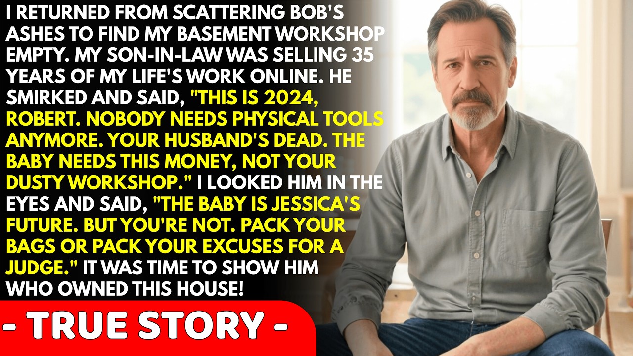 I Came Home From My Husband's Memorial To Find My Workshop Gone. My Son-In-Law Sold Everything A...