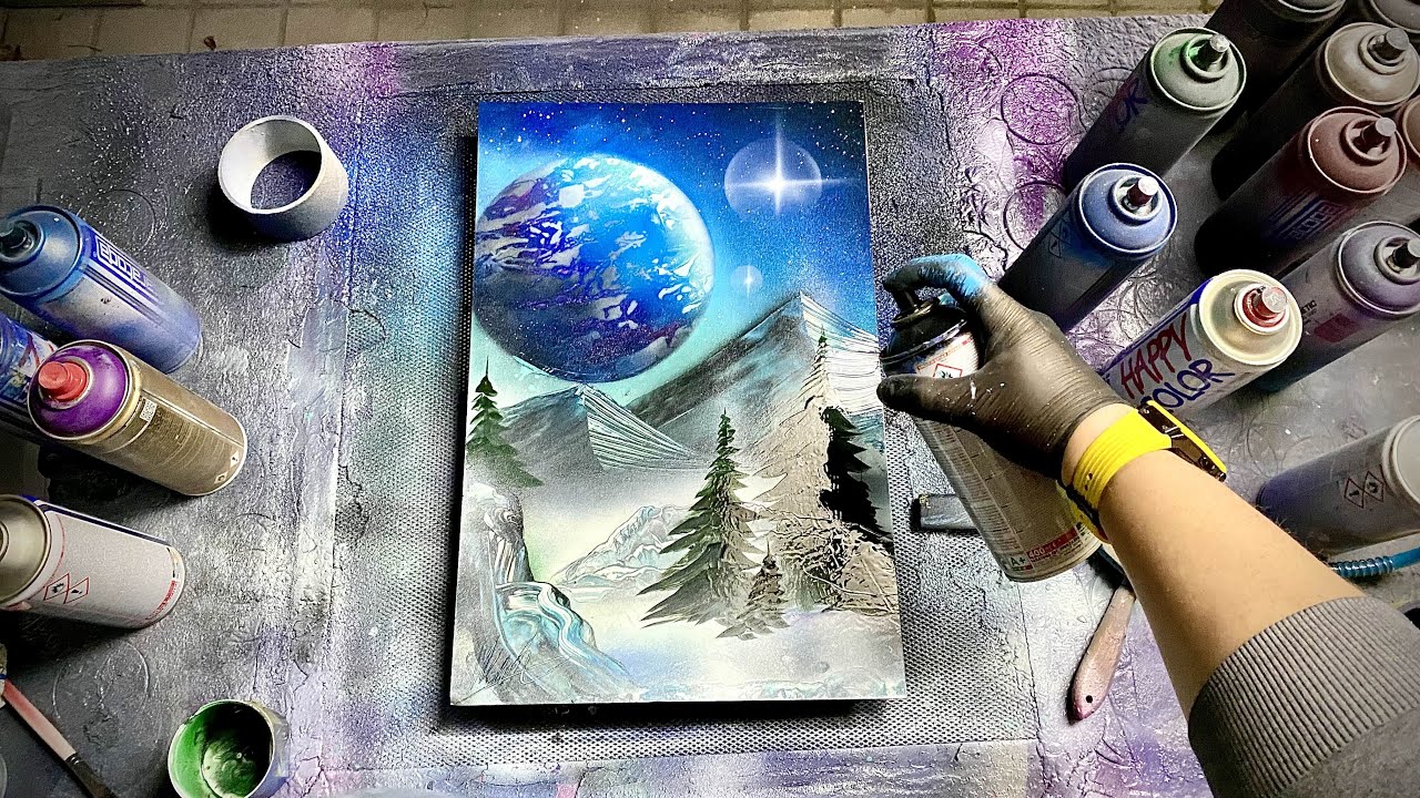 Winter Valley - SPRAY PAINT ART by Skech