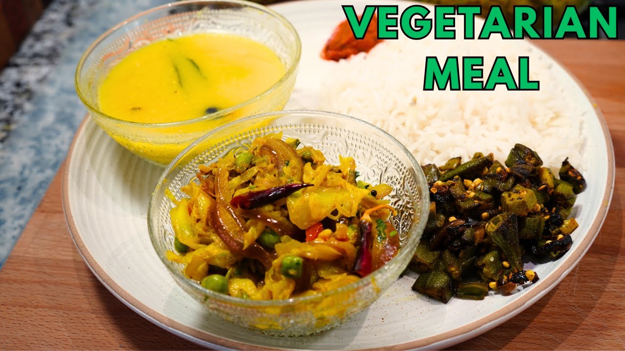 My DAILY DAL | OKRA WITH ONIONS | CABBAGE CURRY WITH GREEN PEAS | VEGAN RECIPES
