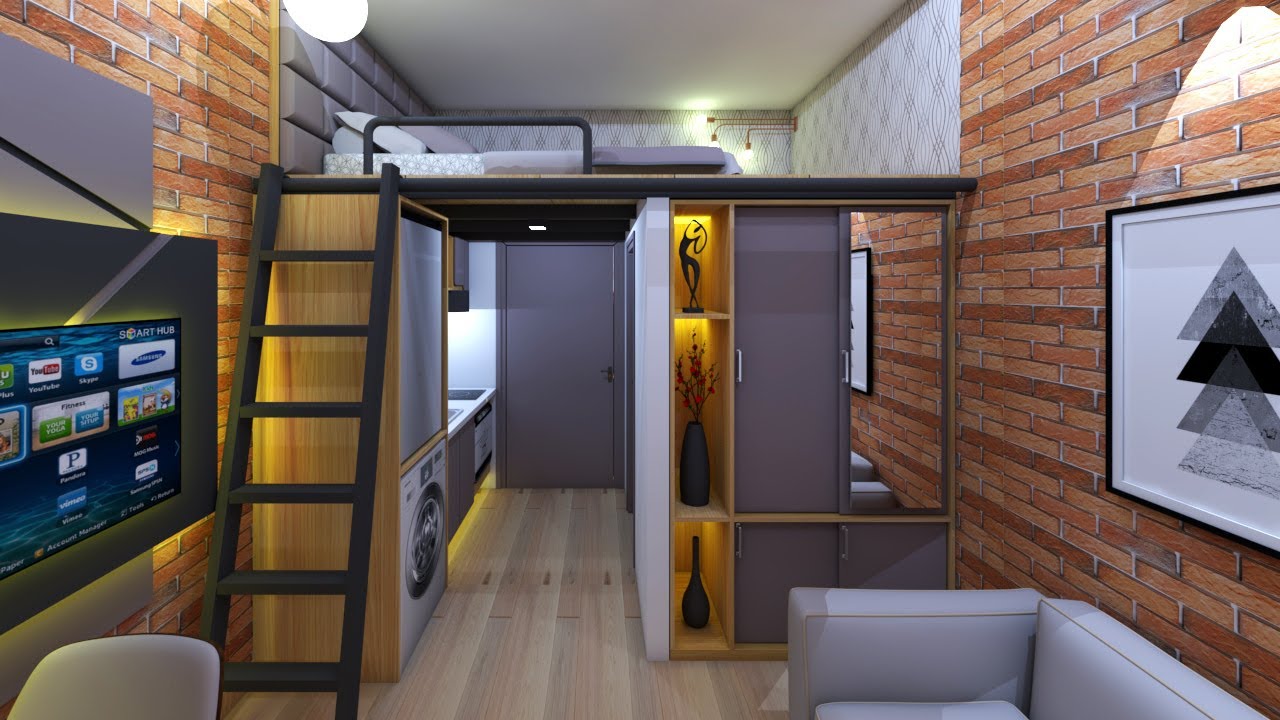 Tiny Apartment 12sqm ( Micro Apartment 129sqft ) | Space Saving Ideas | Never Too Small