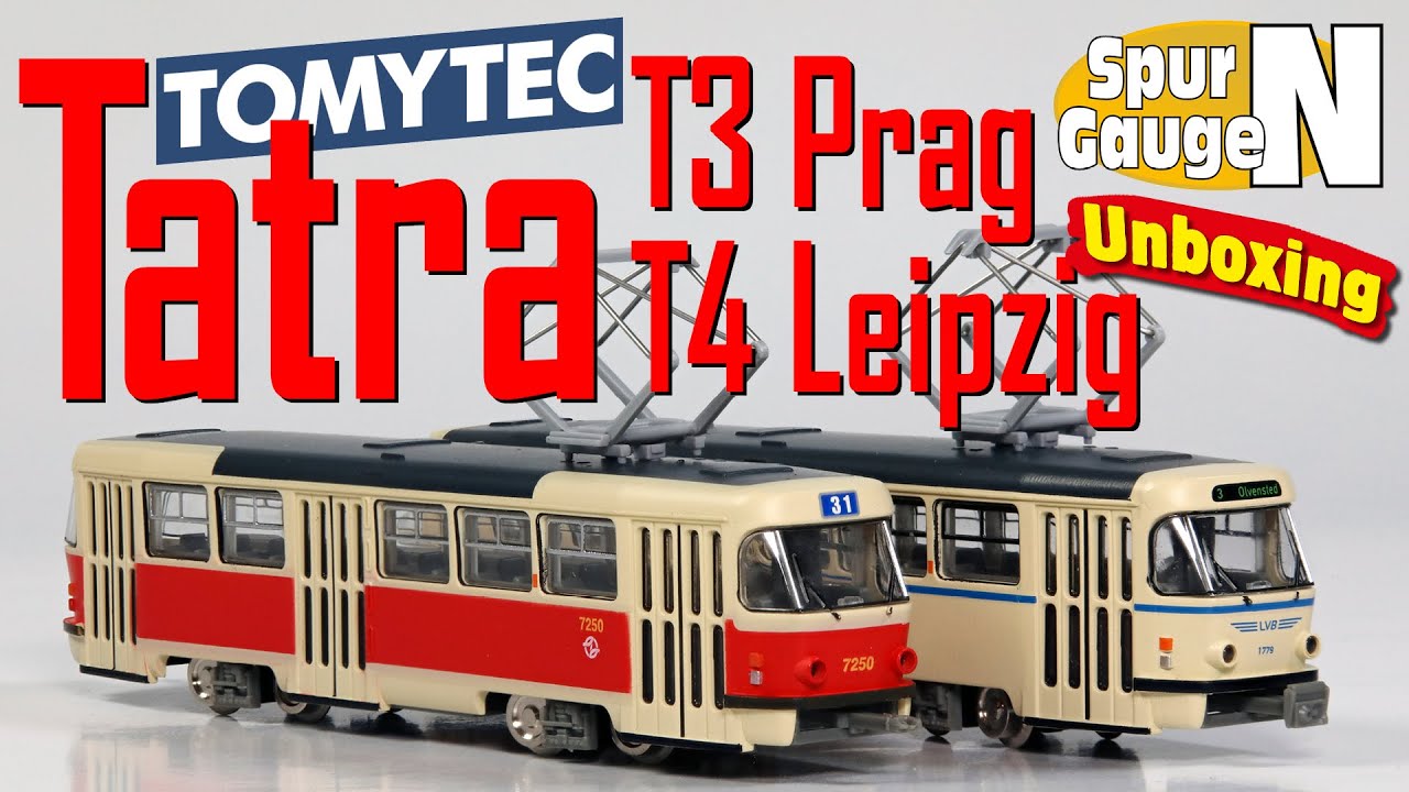 Spur N Gauge – Tatra T3 Prag, T4 Leipzig von Tomytec – Tram Straßenbahn Modelltram – UNBOXING モデルタトラ
