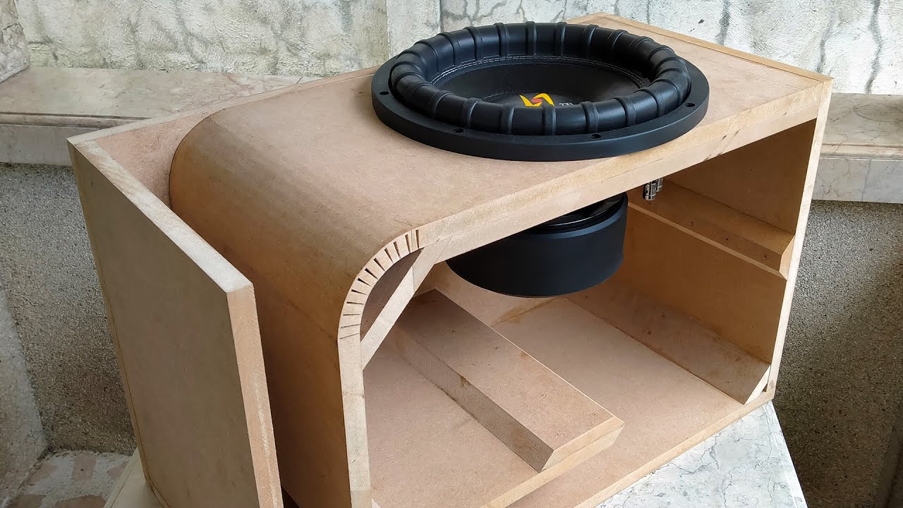 MDF Kerf Bending L-Ported Subwoofer Box + Paint and Carpet