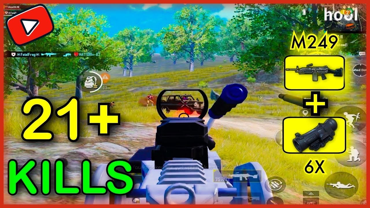 POWER OF M249 + SCOPE 6X | 21 KILLS ERANGEL | PUBG MOBILE