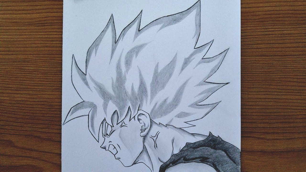 How To Draw Goku Powering Up || Easy Anime Pencil Tutorial