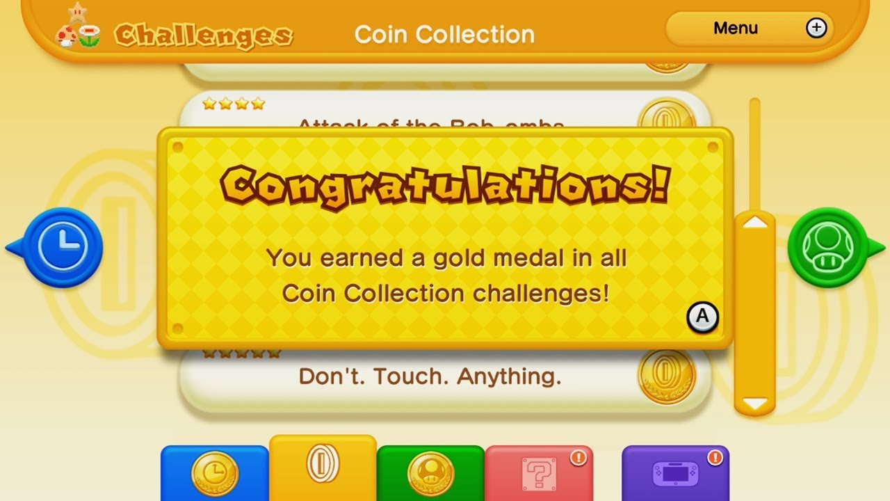 New Super Mario Bros. U: All Coin Collection Challenges (All Gold Medals)
