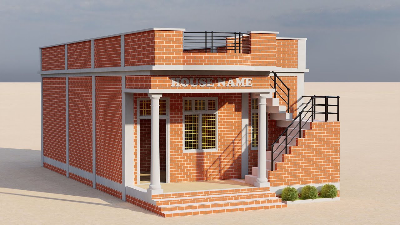 तीन कमरे का पिलर के साथ पूरी जानकारी का मकान ,19X38 3 Bedroom Village House Plan