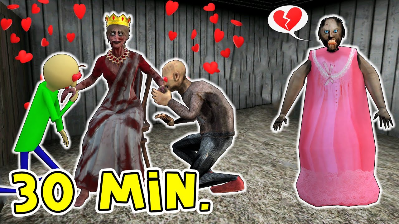 Baldi and Grandpa loves Kamla vs Granny - funny horror animation parody (compilation 18)
