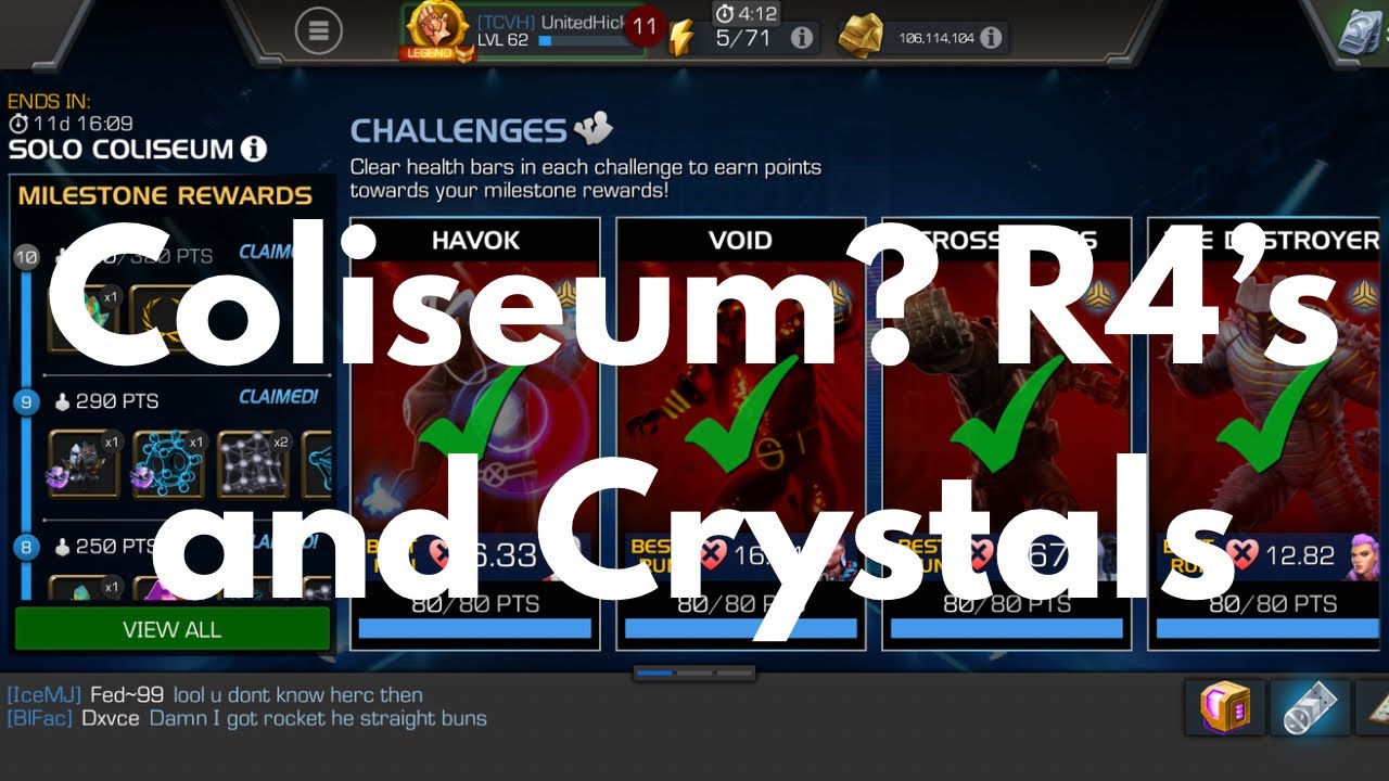 Coliseum? R4’s and Crystals