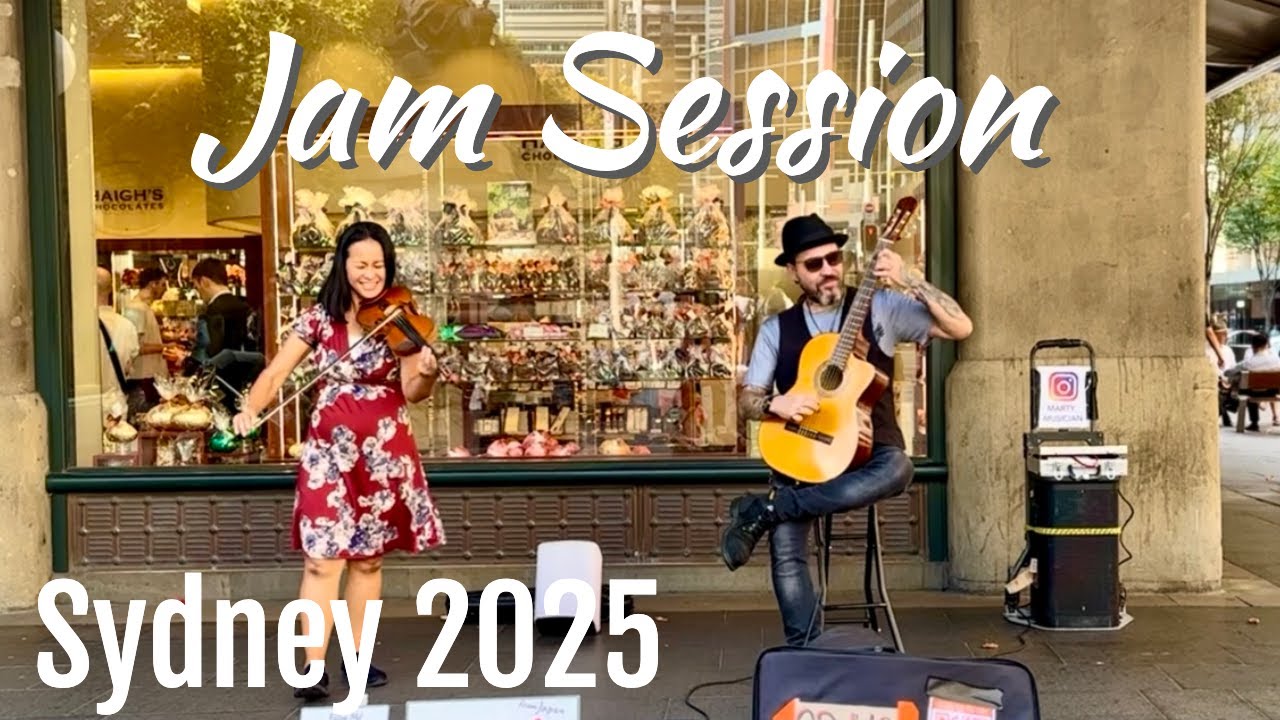 Jam Session - Marty Music x Shiki Violinist @ Sydney #fingerstyleguitar #streetperformance