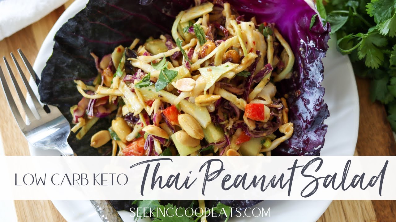 Thai Peanut Salad (Sugar Free Low Carb Keto Salad)