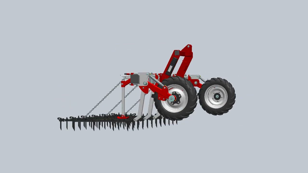 Mounted heavy toothed harrow