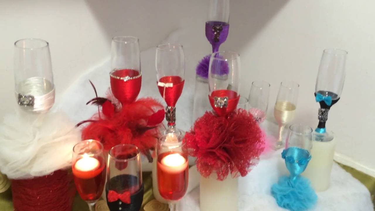 COMMENT DÉCORER DES VERRES  POUR MARIAGE