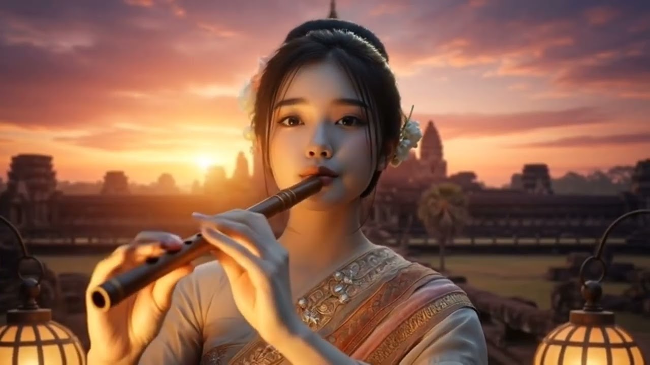 Elegant Girl Playing the Flute | Serene Vibes