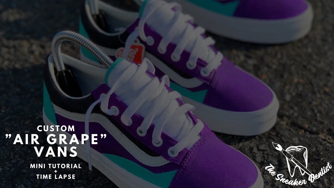 “AIR GRAPE” CUSTOM VANS | MINI-TUTORIAL TIME-LAPSE | THE SNEAKER DENTIST