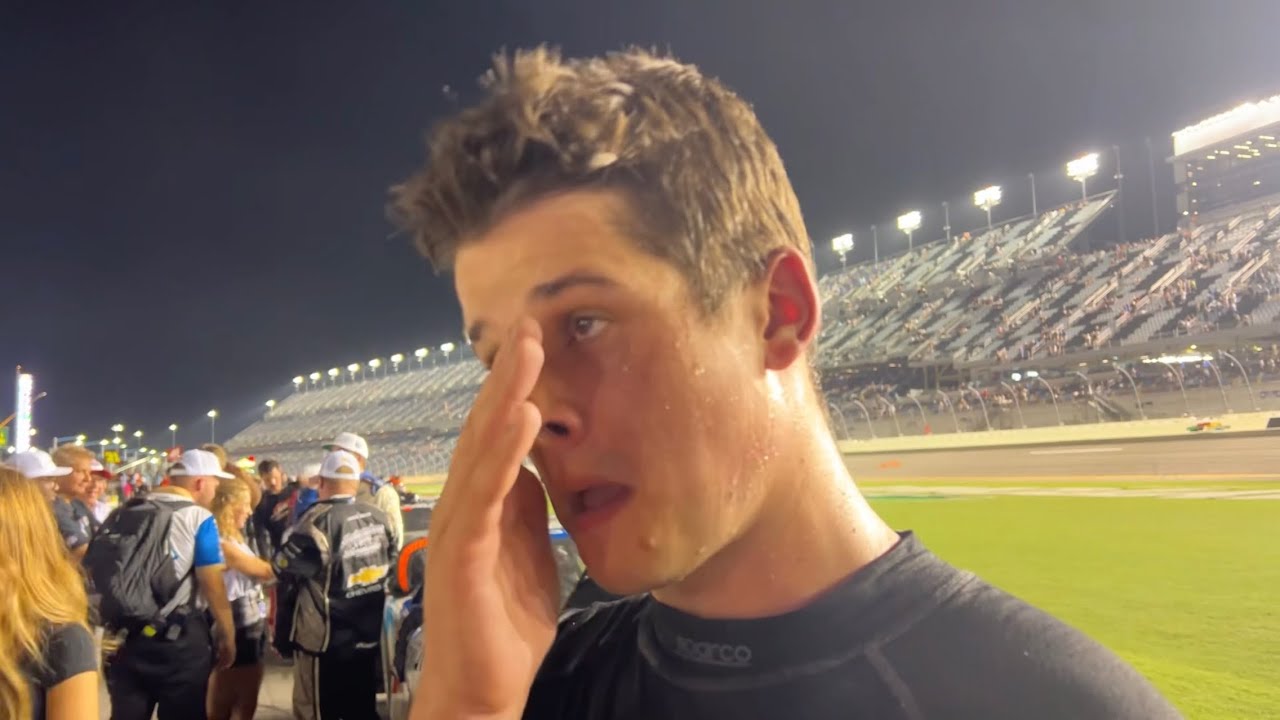 Harrison Burton on Fiber Glass in his Neck & Eyes During Daytona Race