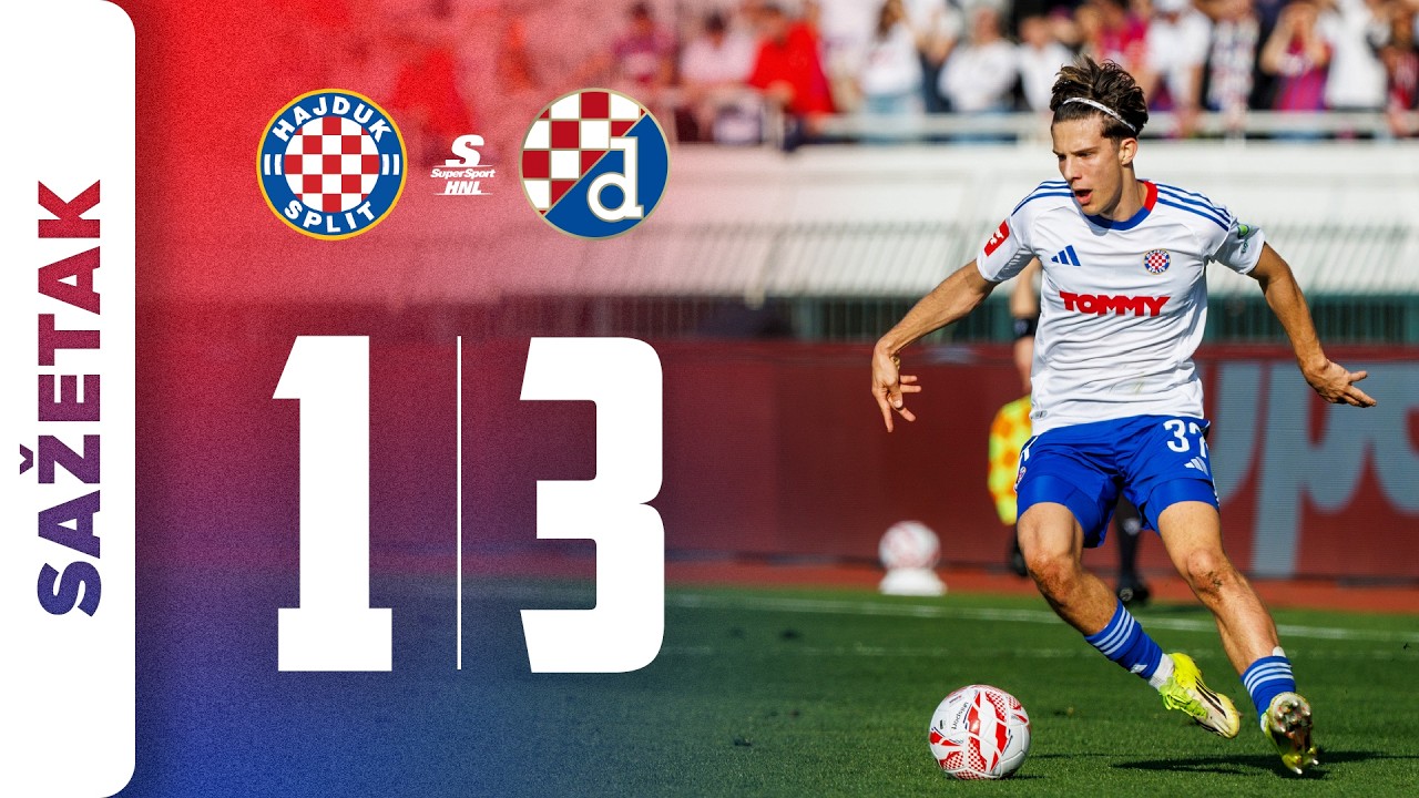 Sažetak | Hajduk 1️⃣-3️⃣ Dinamo | 25/36 kolo SuperSport HNL 🔴🔵