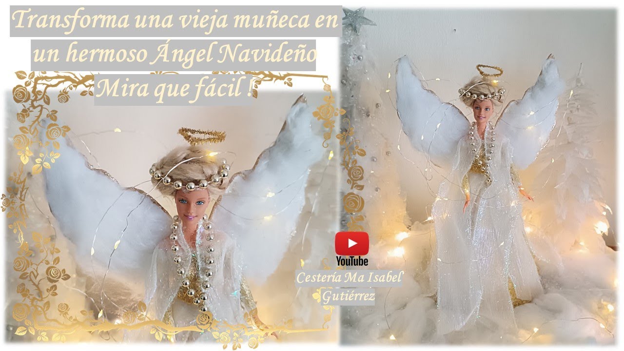 Transformamos una vieja muñeca en un hermoso ángel navideño. Fácil y económico