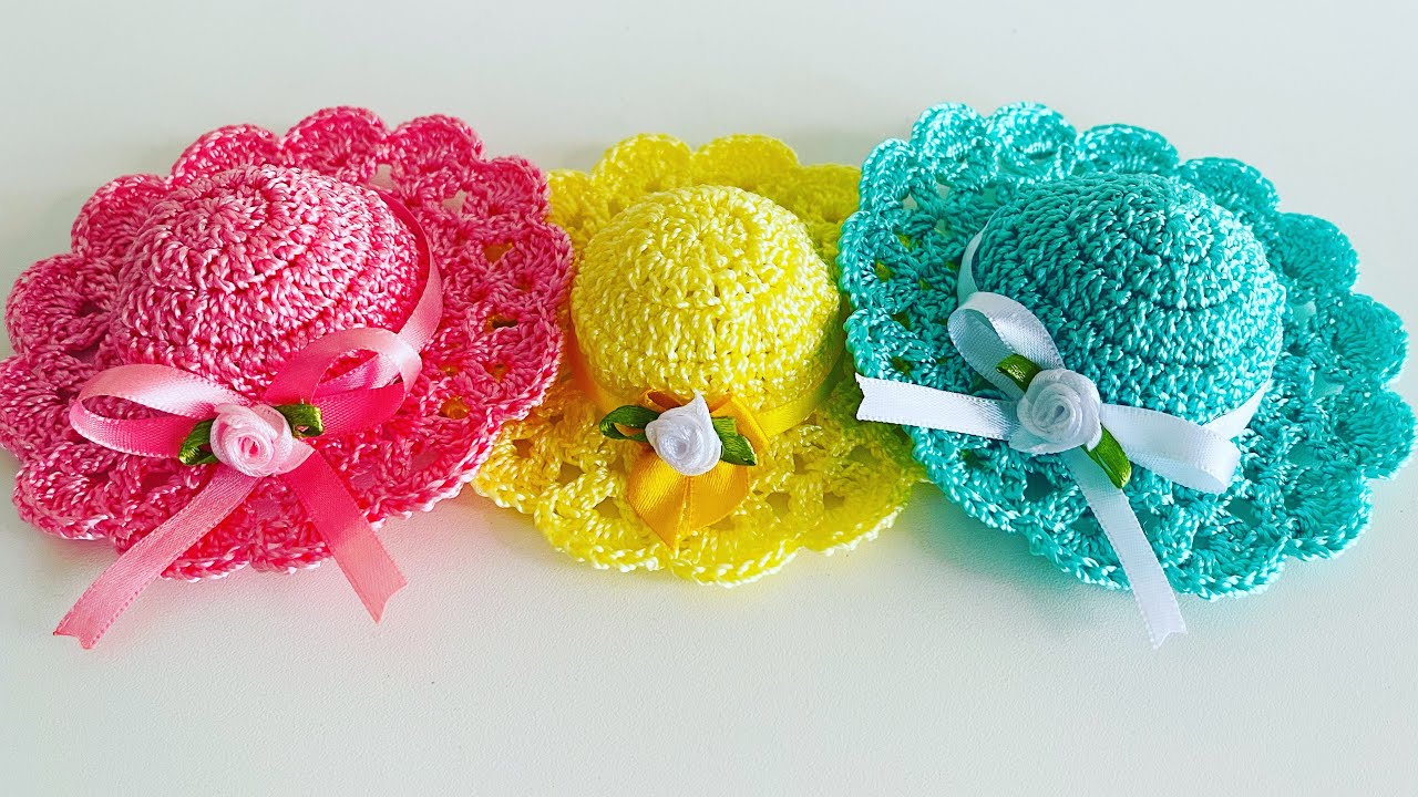 Mini chapeuzinho de crochê para lembrancinha ou Barbie rápido e fácil