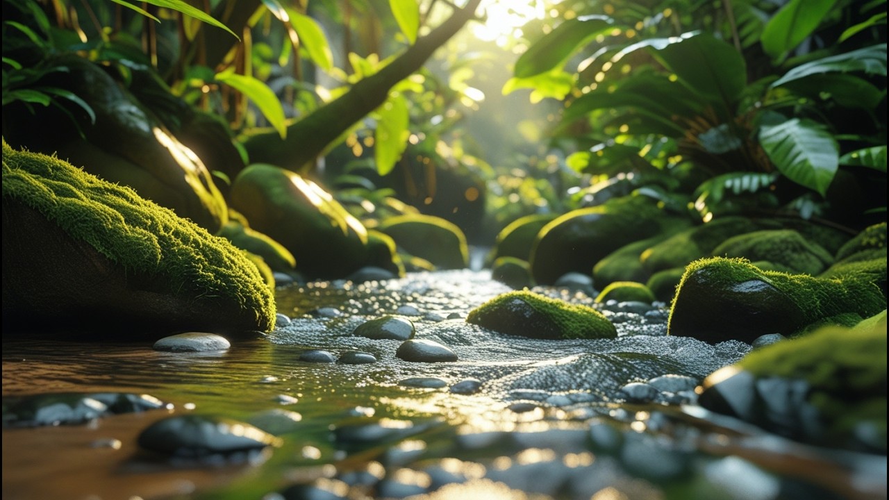 Waterfall Sounds for Sleeping, River Sounds for relaxation, Water Sounds for stress relief #554