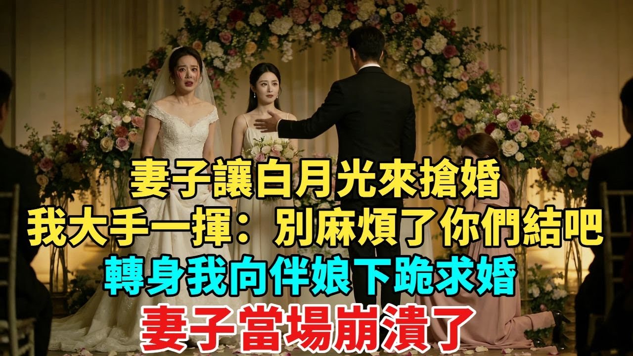 妻子讓白月光來搶婚，我大手一揮：別麻煩了，你們結吧，轉身我向伴娘下跪求婚，妻子當場崩潰了#故事頻道#情感故事#分享#情感#感情#婚姻