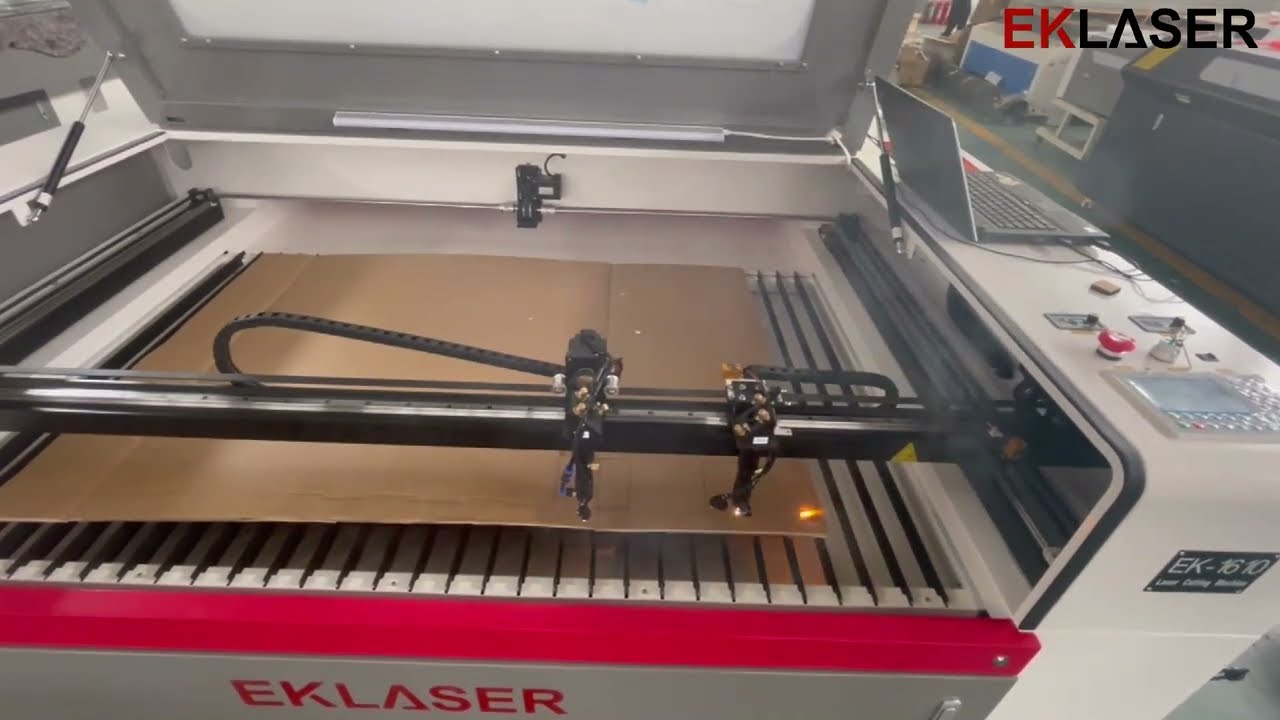 How to use EK-1610 double head laser cutting machine