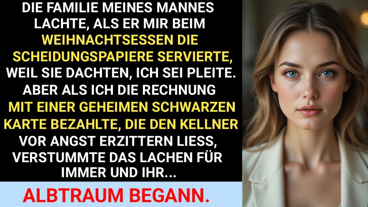 Schwiegereltern lachten, als mein Mann sich an Weihnachten von mir scheiden ließ. Der Kellner sah...