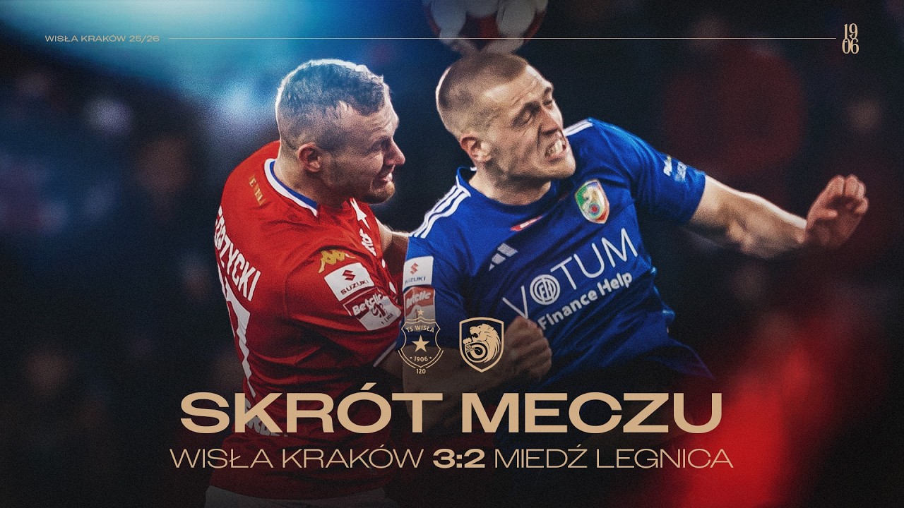 SKRÓT MECZU | Wisła Kraków - Miedź Legnica 3:2