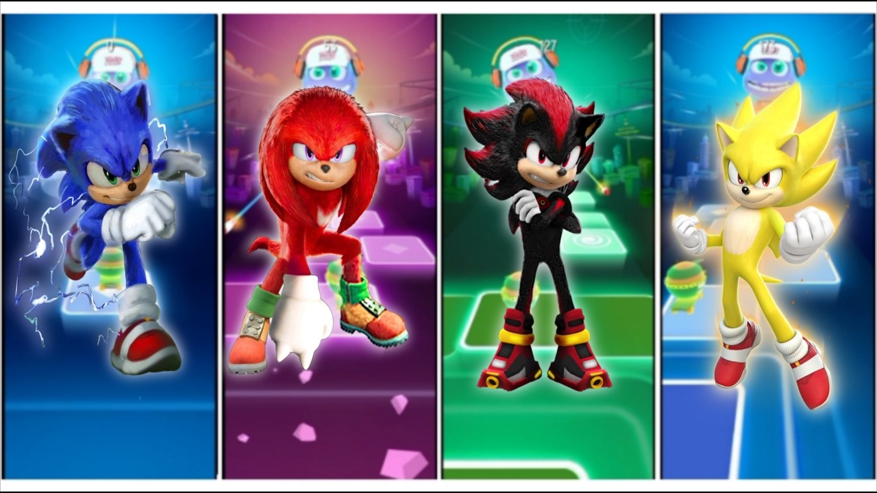Sonic 🔴 Knuckles 🔴 Shadow 🔴 Super Sonic - Tiles hop