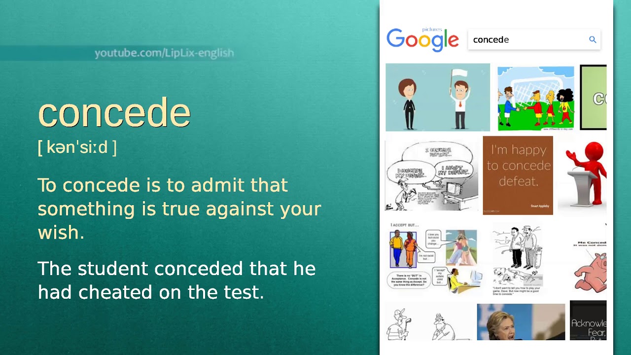 Concede : C2 level english vocabulary lesson, www.LipLix.com