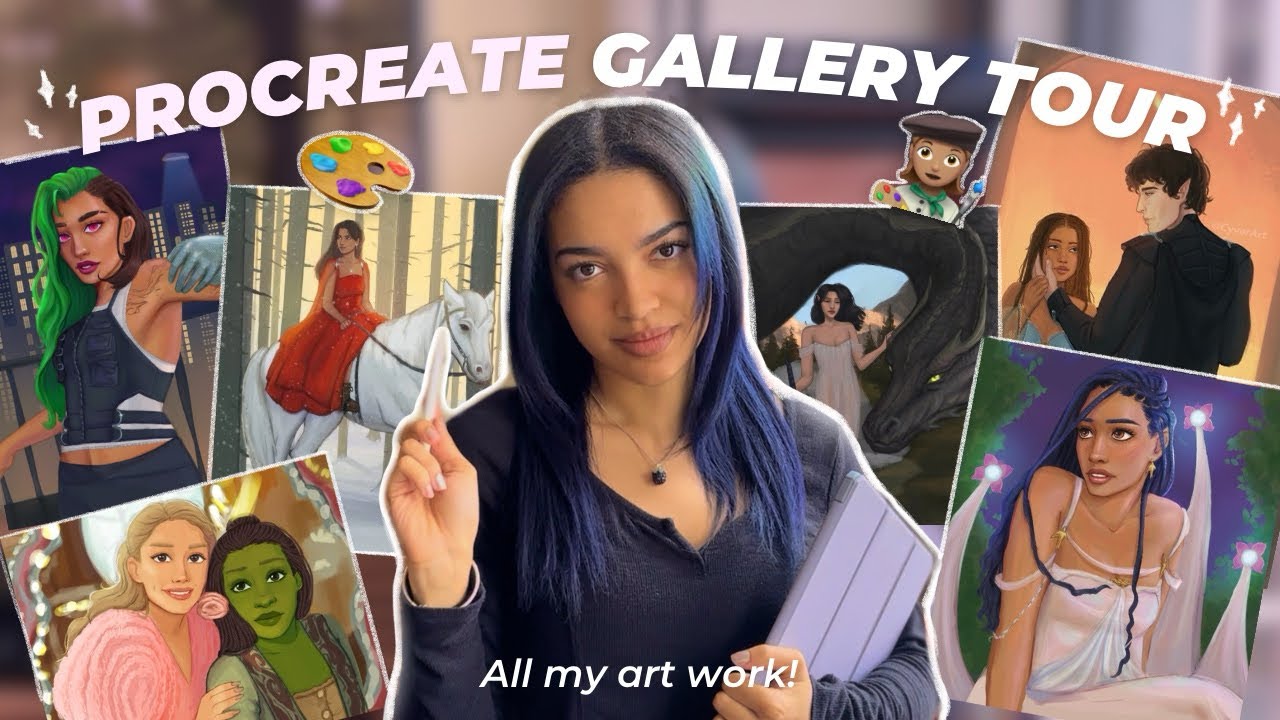 DIGITAL ART GALLERY TOUR🎨| my procreate gallery on 2024 I Pad Air