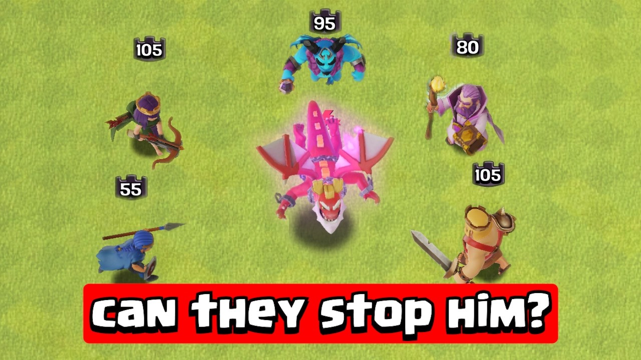 Every Hero VS 1 Dragon Duke | Clash of Clans