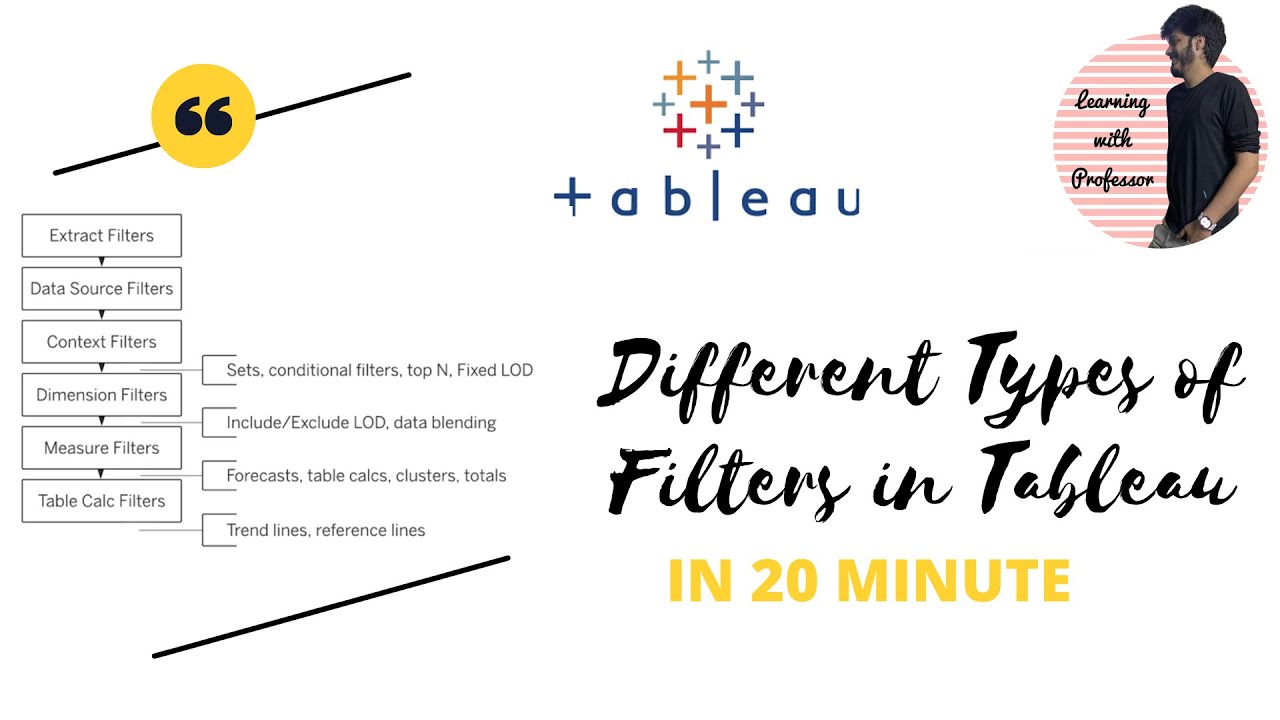 Different Types of Filters in Tableau including Tool Tip & Cascade Filter| Learning With Professor