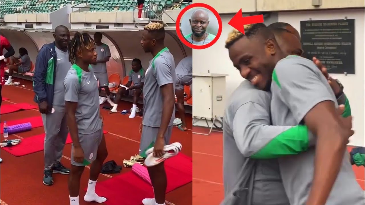 Victor osimhen Arrives Training Session With The Super Eagles Ahead Of AFCON Qualifier Against Benin