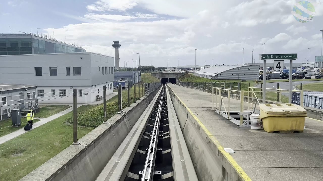 London Stansted Airport Track Transit System | Train Front View | Terminal - Satellites 1 and 2